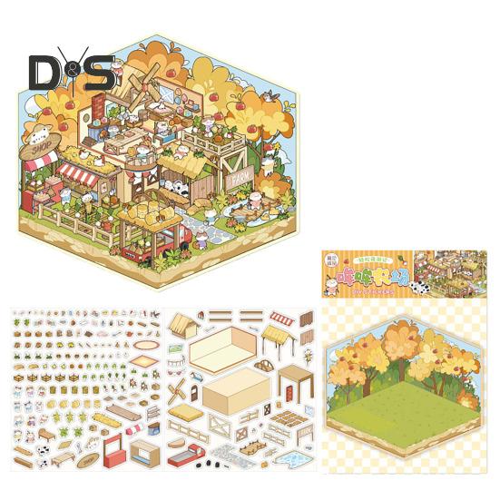 4 Buc. Autocolante 3D pentru Scene DIY, Autocolante Cartoon cu Pisici pentru Timp Liber pentru Adulți, Adolescenți, Copii, Creează-ți Propria Scenă, Autocolante pentru Reducerea Stresului