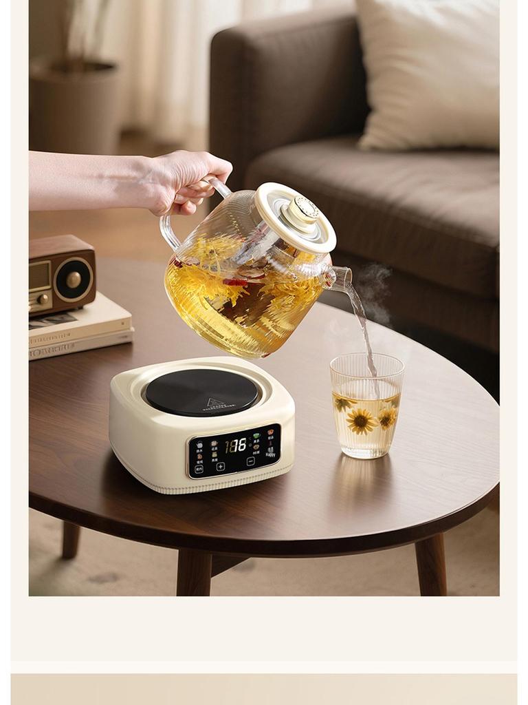 Smart Glass Tea Brewer: Versatile Household & Office Kettle for Brewing and Stewing Flower Teas.