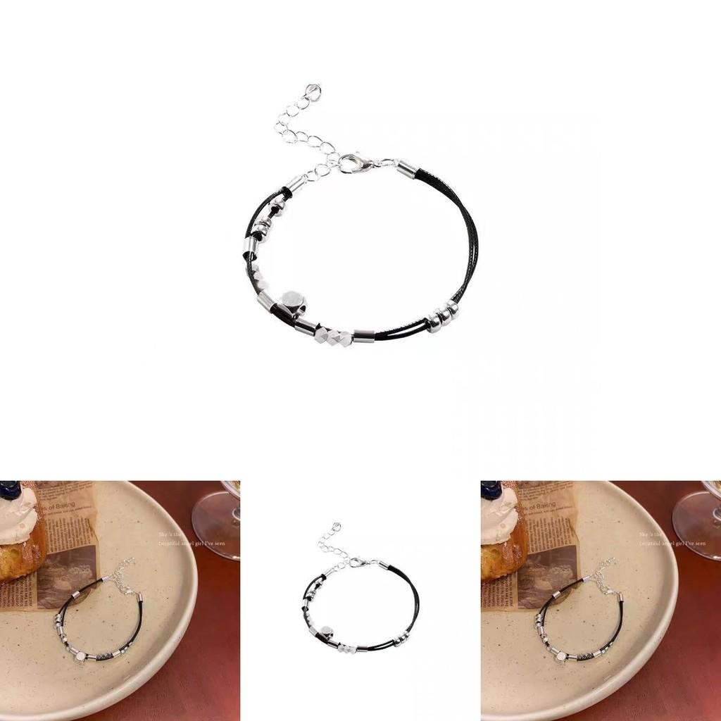 Unique Geometric Silver Square Leather Bracelet For Men And Women 2024 Summer