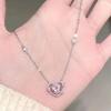 Dam Halsband med Hjärthänge Zirkon Sött Rosa Hjärta Damsmycken för Hennes Fru Dotter Flickvän Gåvor
