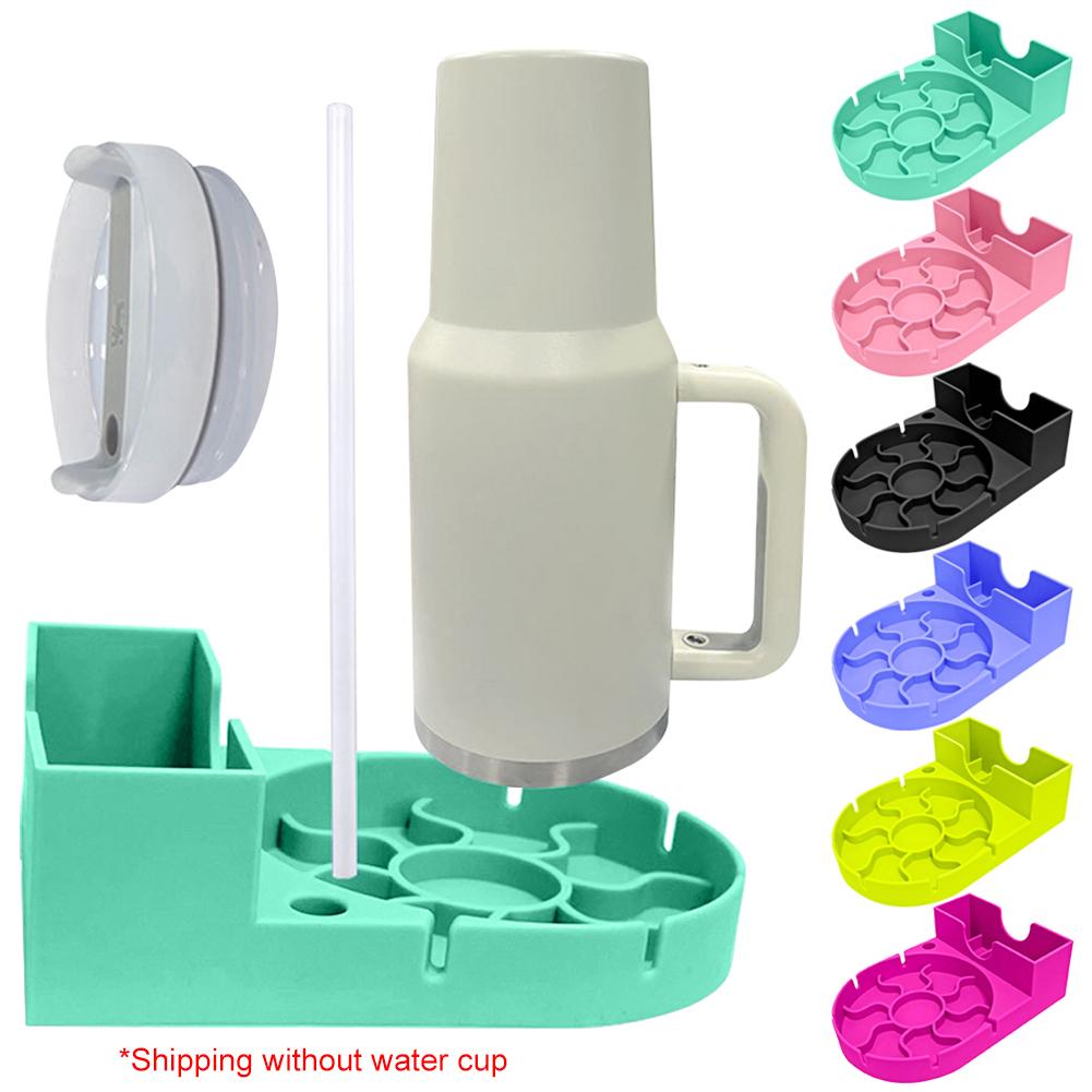 Stazione di Asciugatura per Bicchieri in Silicone Antiscivolo Portabottiglie Filtro Acqua Stand Drenante per Bottiglie Sportive per Tappo Cannuccia Tazza Stanley