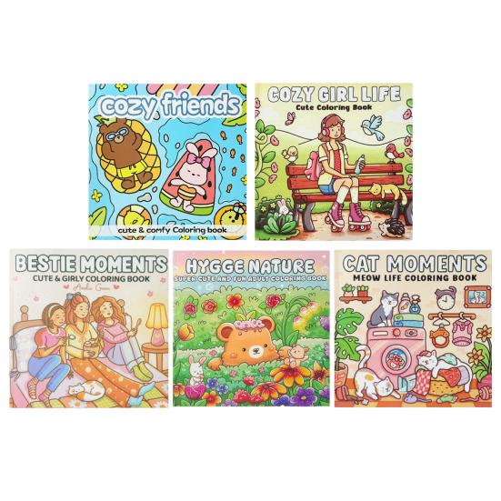 Meow Life Coloring Book Happy Cat Moments Illustrations Single-Sided Pages Cute Feline Scenes Cat Coloring Book for Cat Lovers And Teens