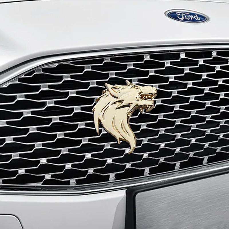 Wolf Head Metal Car Badge: Personalized Sticker & Logo