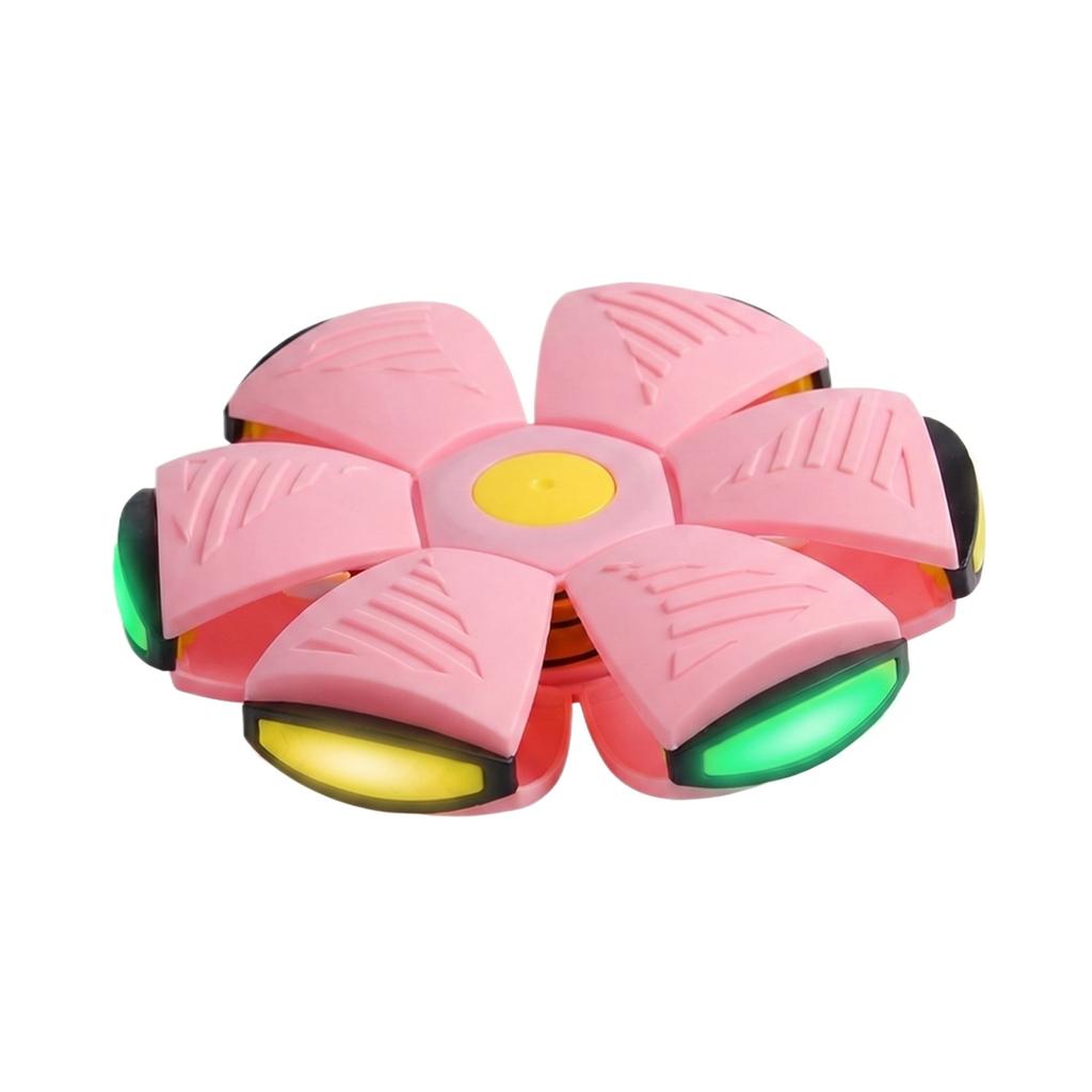 English: Kids Elastic Step Flying Saucer Ball Deformation Toy Light Up Outdoor Parent-Child Interactive UFO Ball