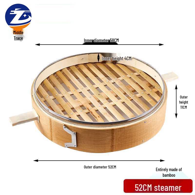 Zhongji Commercial Bamboo Steamer Basket 52cm