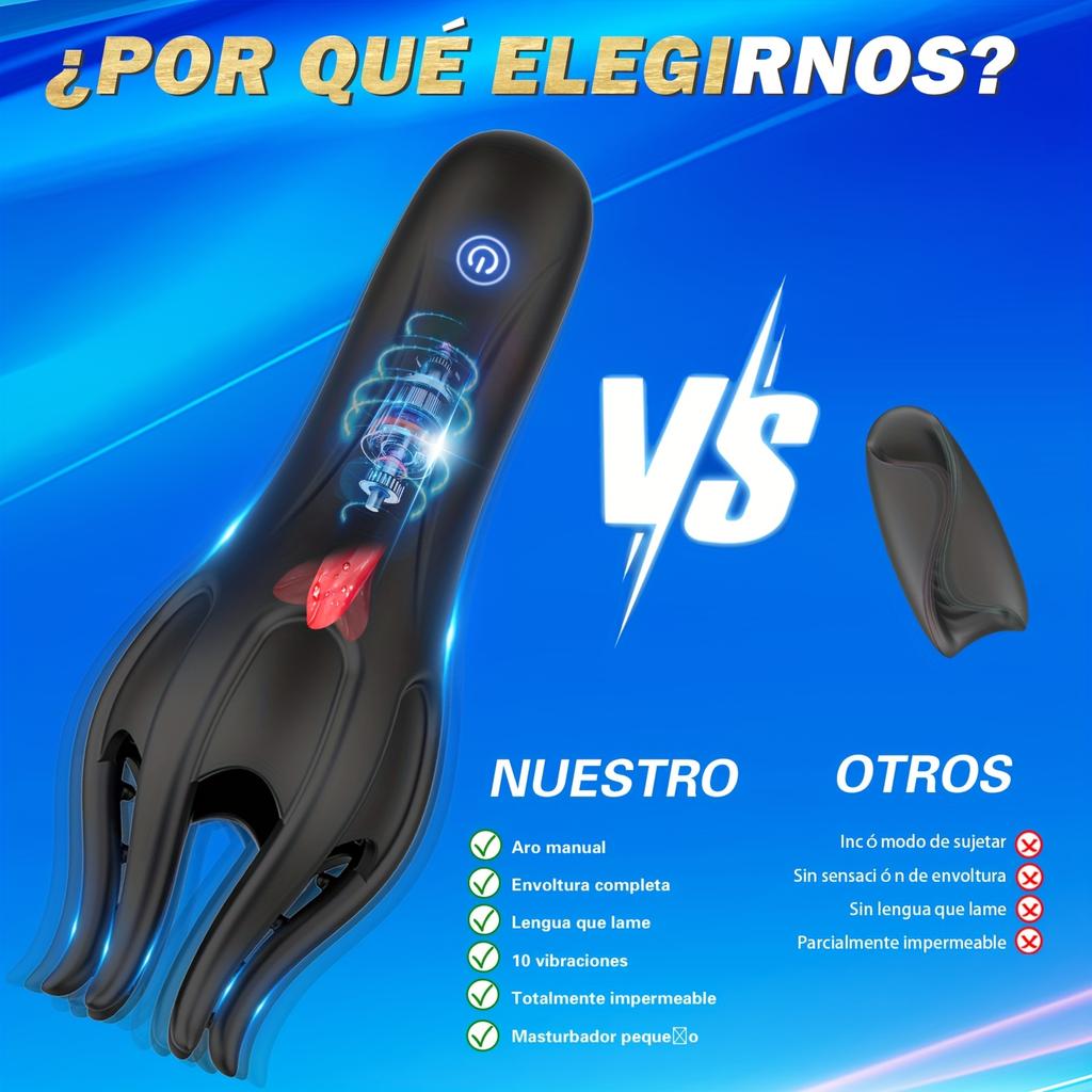 Masturbador Masculino Vibratório Estimulador de Glande Massajador Elétrico de Língua Recarregável Brinquedo Adulto para Homens