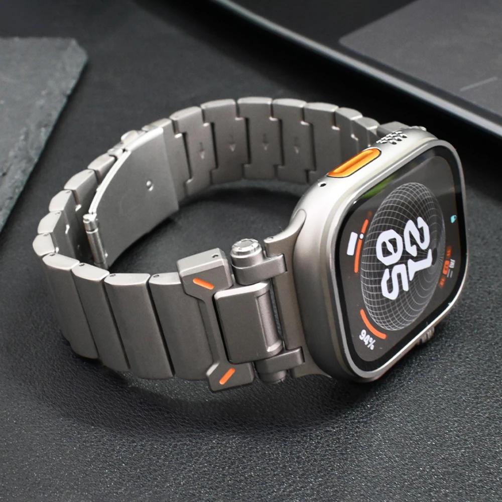 Titanium Bracelet for Apple Watch Series 10 46mm Ultra 2/1 49mm Metal Strap Correa for iwatch 9 8 7 45mm 6 5 4 SE 44mm Watchband