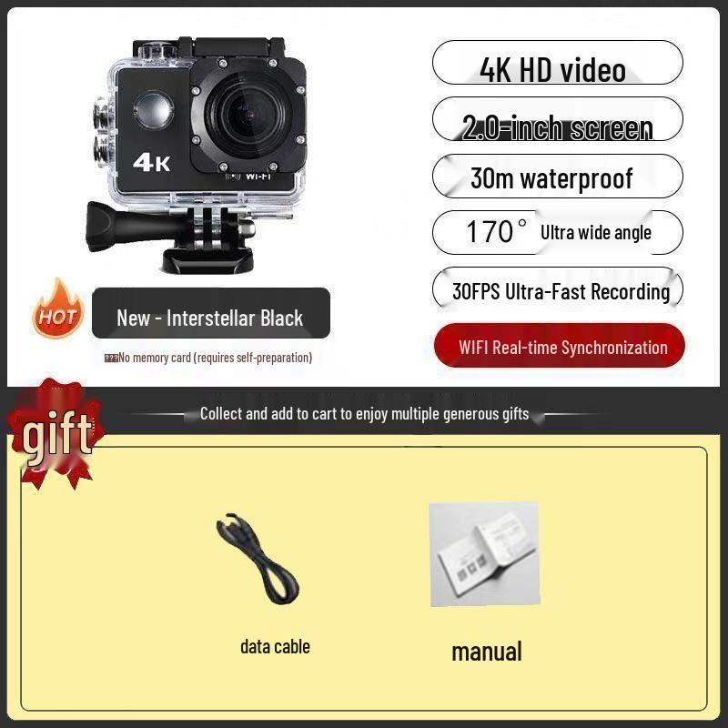 

4K Waterproof Anti-Shake Action Camera for Motorcycles & Fishing with 360° Panoramic Helmet Mount