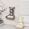 Light Luxury Bear Soap Box Ceramics Bathroom Holder Dish Golden Storage Drain Plate Tray Shower Supplies Gadgets