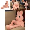 Adorable Pink And White Stuffed Bunny Toy For Girls Plush Rabbit Doll With Long Ears