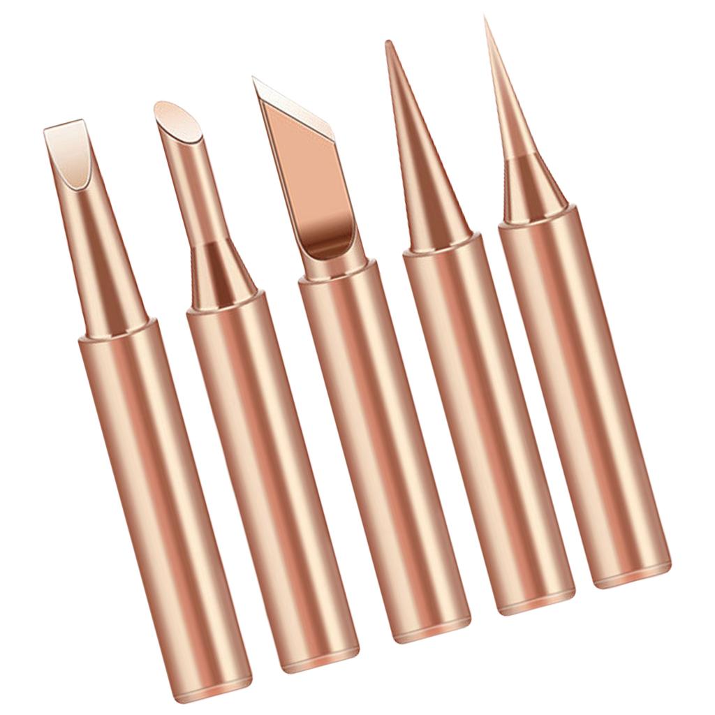 Easy To Replace 5Pieces Copper Soldering Iron Tip Suitable for Circuit Board and Appliance Repairs Small Appliance Fixes