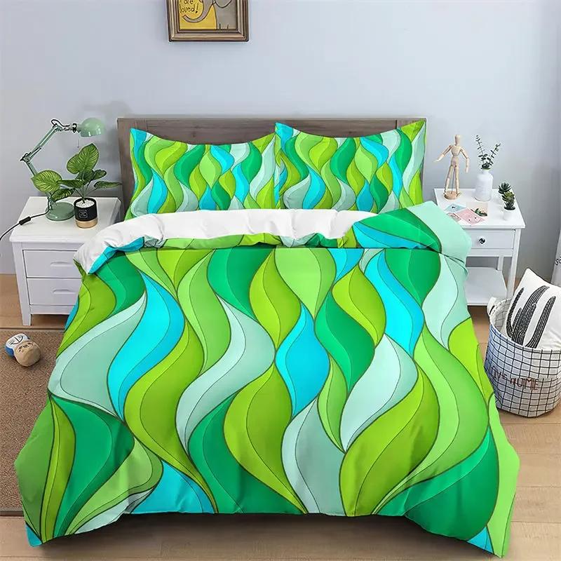 3D Geometric Duvet Cover Luxury Abstract Pattern Bedding Set Full King For Girls Boys Teens Bedroom Decor Microfiber Quilt Cover