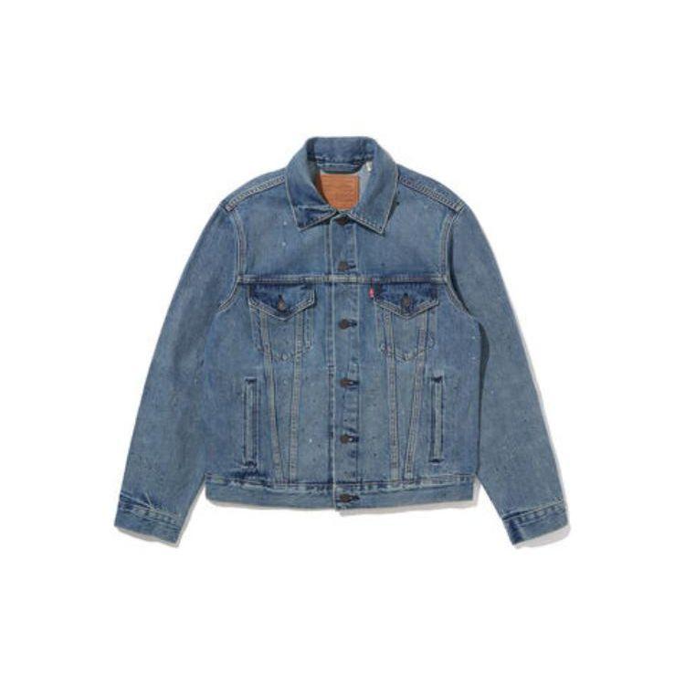 Джинсовая куртка Levis однотонная с пуговицами и длинным рукавом мужская куртки Синий 77380-0058 XS