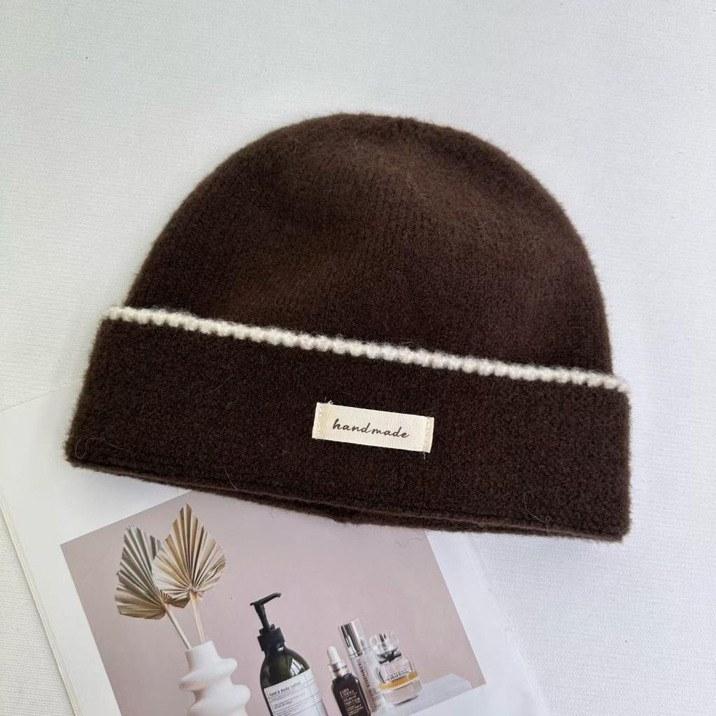New Hat Autumn and Winter Wool Hat Women's Versatile Fashion Trend Outdoor Warm and Cold-proof Knitted Hat Small Fragrance