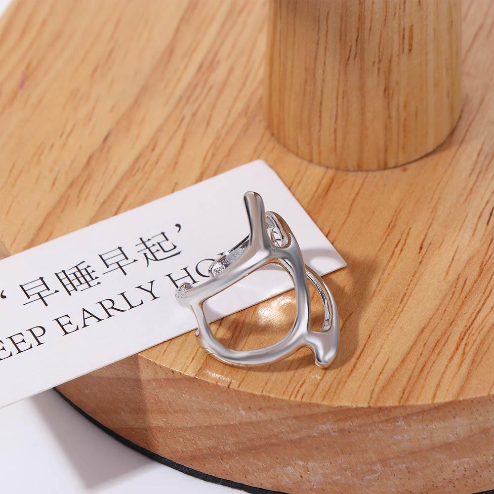 Prezent Posrebrzany Modny Koreański Styl Biżuteria Geometryczny Pierścionek Damskie Akcesoria Biżuteryjne Pierścionek Punk