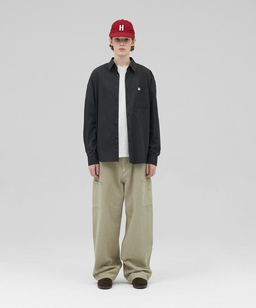 STENDS [M~4Xl] Flow Cotton Shirt_Deep Charcoal