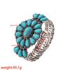 Retro Türkis Boho Armband: Ethno-Stil, 925 versilbert, Naturstein, trendiger Damenschmuck