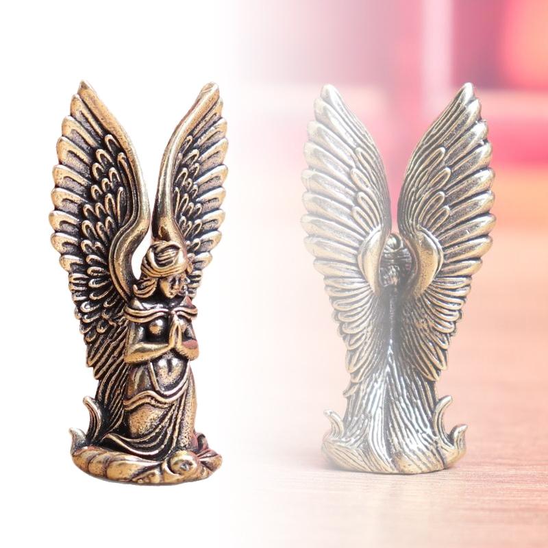 Messing Göttin Schutzengel Kleine Statue Charaktere Ornament Miniatur Schreibtischfigur Handwerk Heimdekoration Geschenke