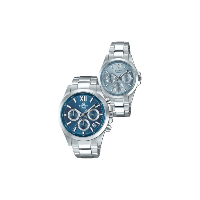 

Casio watch series-disc 100 meters waterproof quartz movement stainless steel strap Japanese and Korean watch same style for EFB-600D-2A&SHE-3512D-2A синій