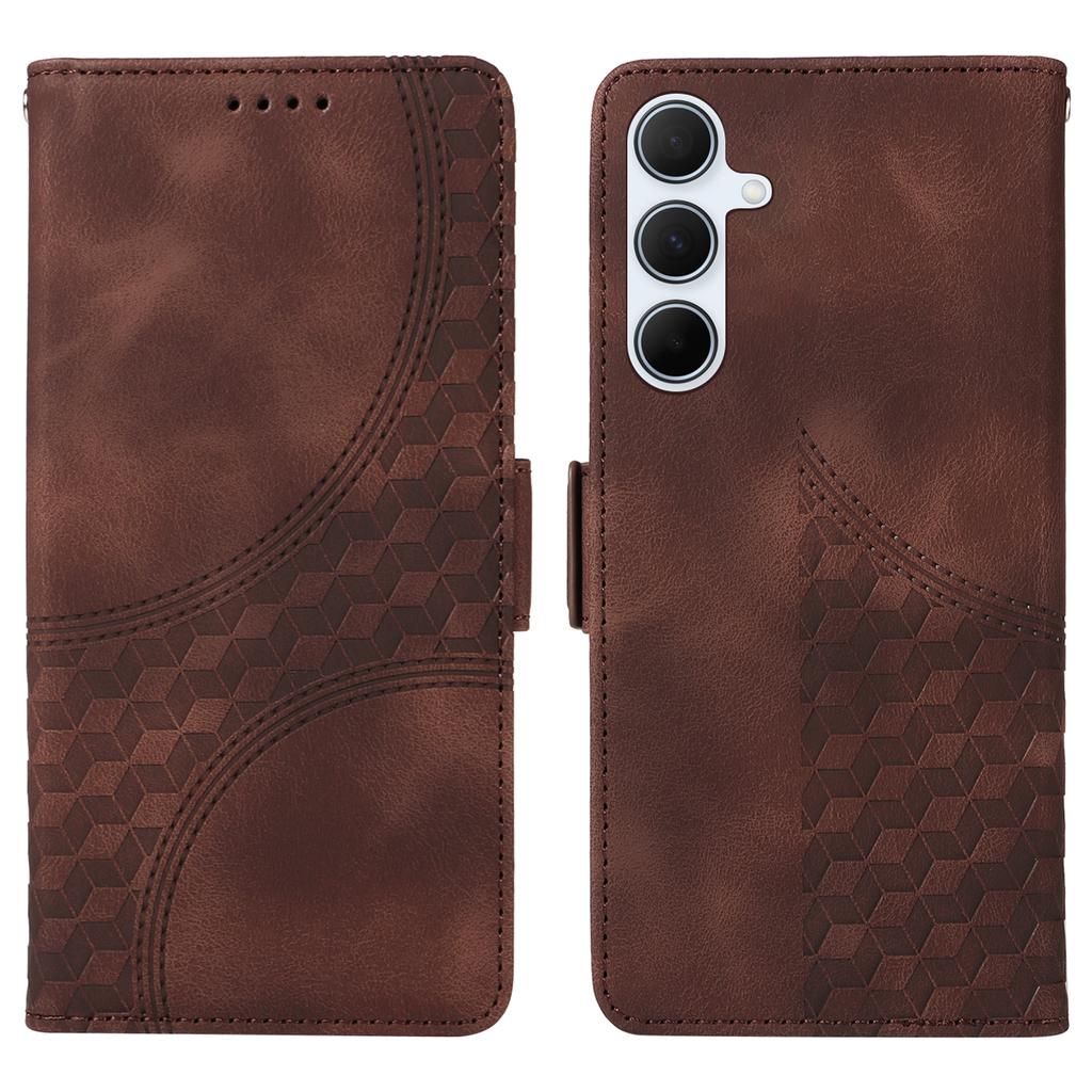 For Samsung Galaxy A56 5G Case PU Leather Phone Cover Rhombus Starry Imprinted