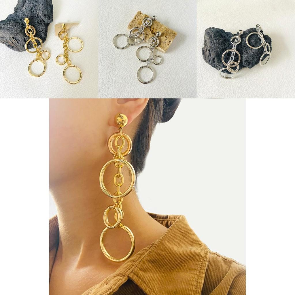 Elegant 2023 Summer Vintage Alloy Long Circle Earrings For Women Fashionable Geometric Design