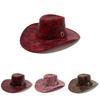 Retro Cowboyhut für Männer Frauen PU-Leder Sonnenschutz für Outdoor-Camping-Aktivitäten