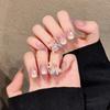10Pcs Monet Garden Oval False Nails End UV Gel Material For Party Wedding Daily Use
