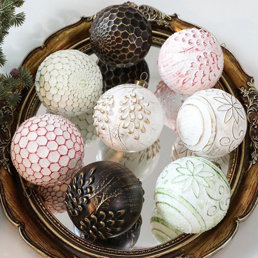 12pcs Shatterproof Christmas Hanging Balls Vintage Xmas Tree Decoration  Home Decor