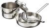 Captain Stag BBQ Pot Set, Triple-Layer Steel Camping Cooker, Large Set with Bag, M-8601