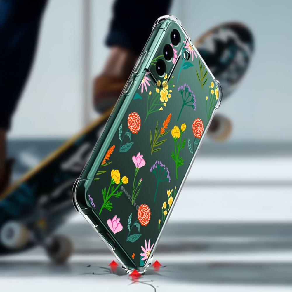 Samsung Galaxy S24 Ultra Case Airbag TPU Painted Butterfly Flowers - Perfect Fit