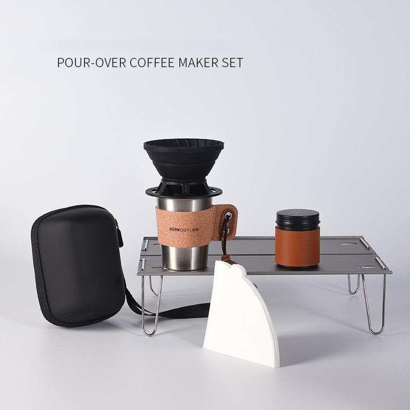 Travel Coffee Gift Set, All-in-One Portable Pour Over Coffee Kit, Foldable Dripper & Mug, Perfect Gift for Coffee Lovers, Camp