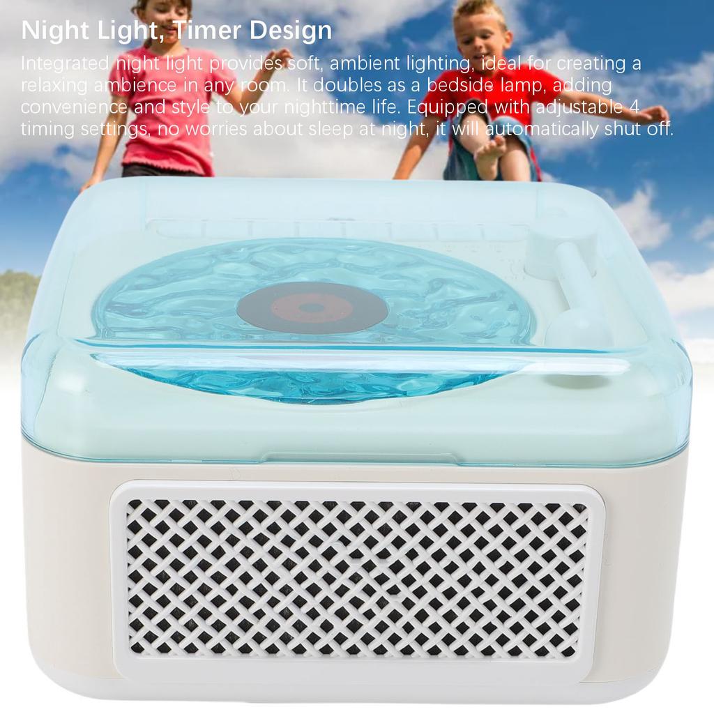 Kabelloser Bluetooth-Lautsprecher Kleiner Plattenspieler Nachtlicht USB-wiederaufladbar Schreibtisch Wellenlautsprecher für Schlafzimmer Party Weiß