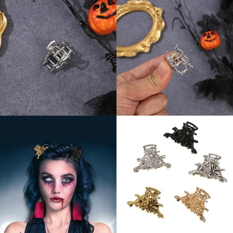 5 Piece Halloween Skull Arachnid Hair Clip Zinc Metal Costume Hair Accessories For Kids Adults Party Cosplay