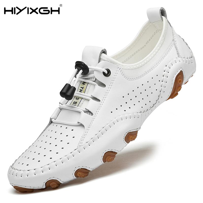 Scarpe Casual da Uomo Pelle di Mucca Sneakers Bianche Scarpe da Esterno Uomo Mocassini Vintage Slip-On Designer Piatte Tempo Libero Taglie Forti 38-47