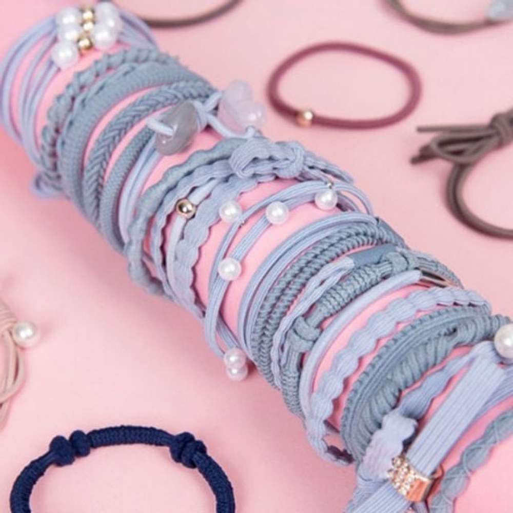 

Ре-кун тренд все 24P резинка для волос толстая эластичная резинка для хвоста Hair tie 24P navy