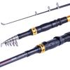 Telescopic Fishing Rod Carbon Fiber Pole with CNC Reel Seat Portable Retractable Fishing Poles