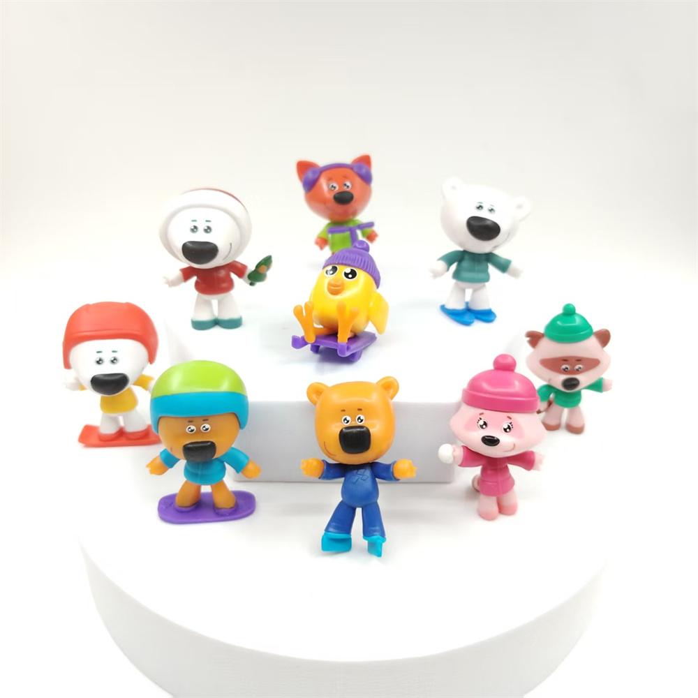 Be Be Bears Action Figures Famoso Cartone Animato Educativo Russo Anime Originale 3-4cm Figure da Collezione Giocattolo Regali di Compleanno per Bambini