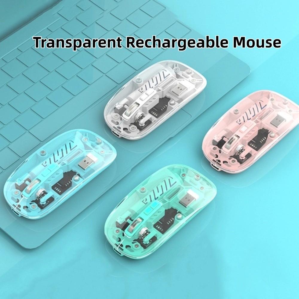 Bluetooth 2.4G Wireless Mouse Dual Mode Transparent Laptop Wireless Mouse Silent Rechargeable Rechargeable Mouse Laptop