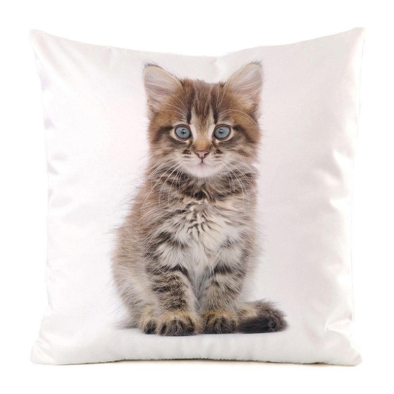 The cute cats from Northern Europe Digital printing short plush pillow covers for car sofa office cushion cover home goods