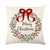 Christmas Pillow Cover Home Decor Letter-printed Linen Cushion Cover Sofa Pillow Cover