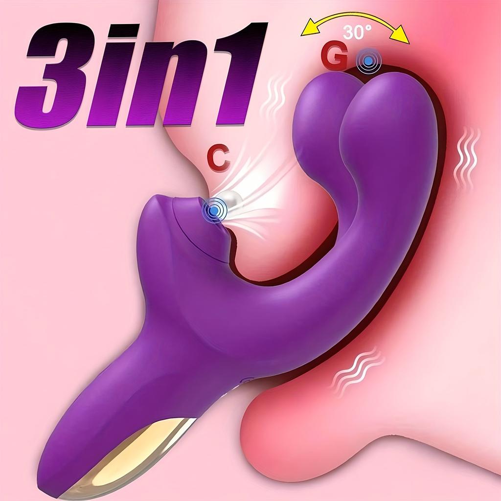 1pc Powerful Dildo Vibrator G-Spot Vibrator with 10 Sucking and Vibrating Patterns Female Clitoral Sucker Vacuum Clitoral Stimulator
