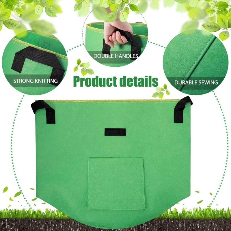 1-8PCS 5/10Gallon Felt Potato Planting Bag Large Diameter Vegetable Plant Seedling Bag Non-Woven Felt Potato Growing Bucket