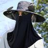Outdoor Solar Fan Hat Neck Coverage Quickly Dry Fabric Hat Adjustable Sun Hat Sweat Absorbing Solar Fan Hat for Outdoor