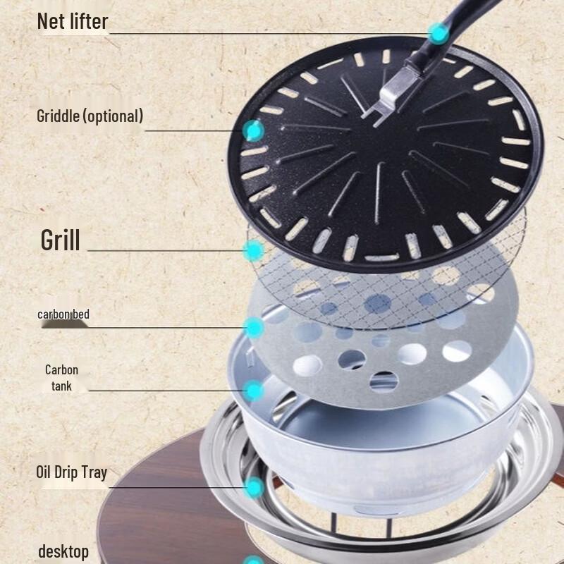 Outdoor Charcoal BBQ Grill Table