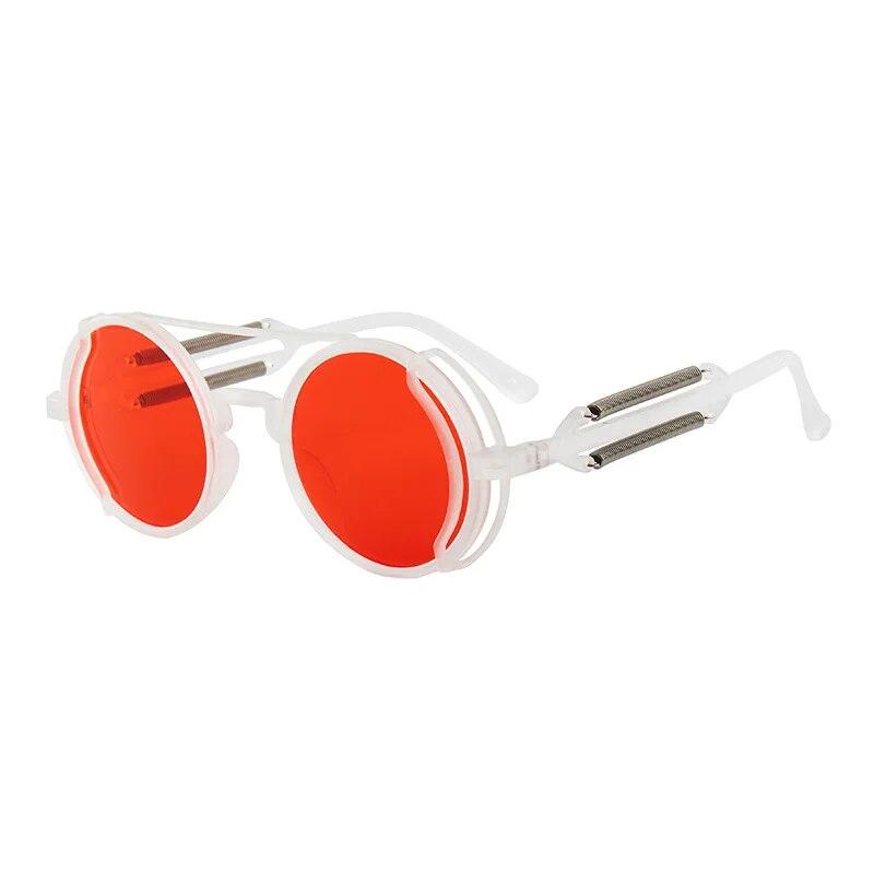 Classic Gothic Steampunk Sunglasses Luxury Brand Designer Men and Women Retro Round Pc Frame Sunglasses