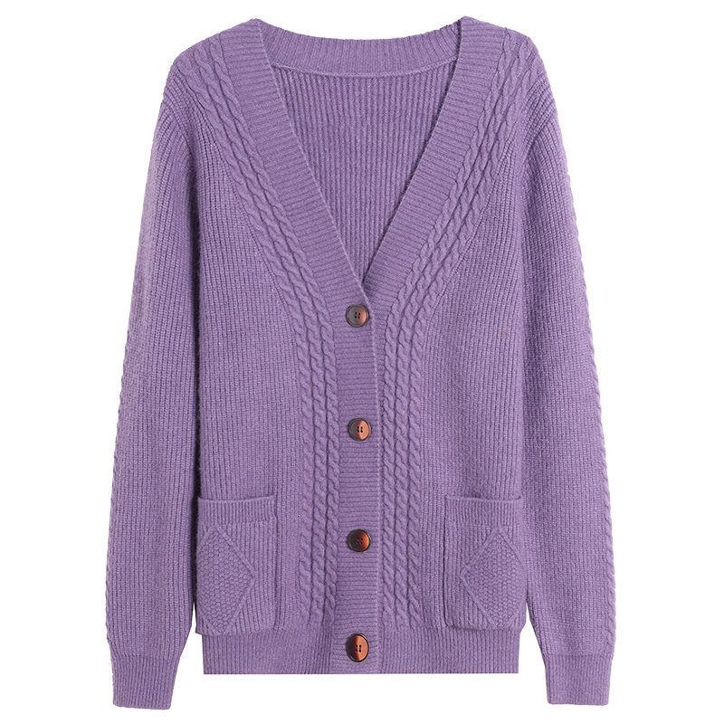 Cardigan Lavorato a Maglia Autunnale Capispalla Maglione Lavorato a Maglia Top Taglia Plus Maglione Giacca Primaverile e Autunnale
