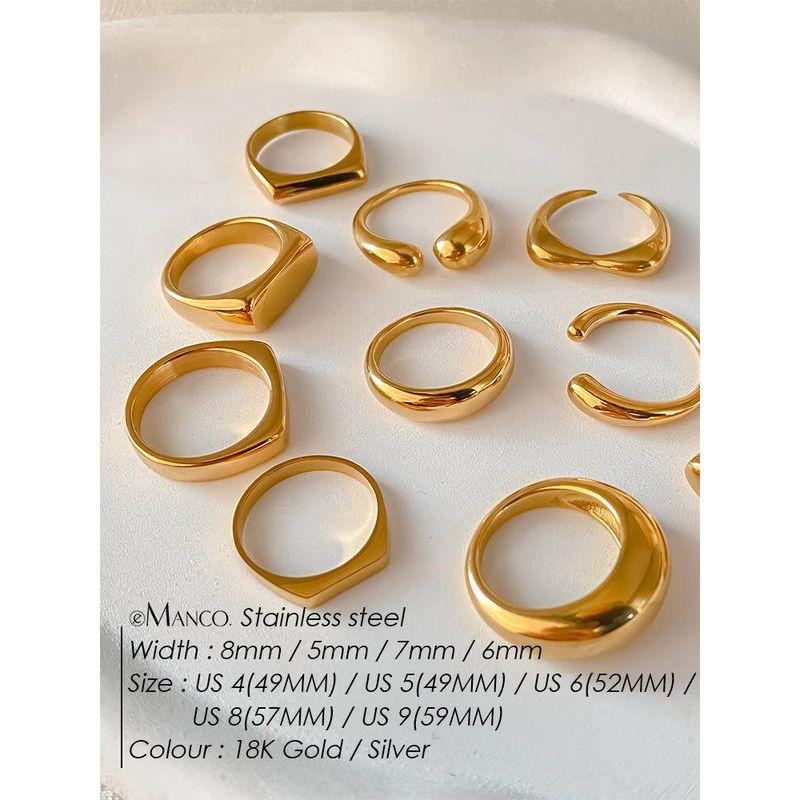 Emanco European and American Ins-Style Internet Celebrity New Stainless Steel Ring, Fashionable Niche Design, Versatile Open Ring, Direct Sales