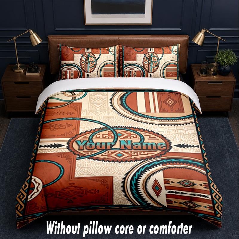 American Patriotic Theme Custom Text Or Name 3Pcs Bedding Set,1 Flat Sheet & 2 Pillowcases Personalized Home Bedding