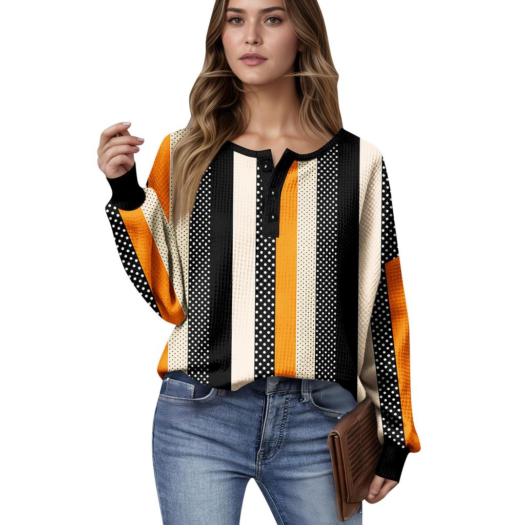 Women's Casual Shirts Long Sleeve Tops Button Up V Neck Loose Knit Fall Favorites For Women