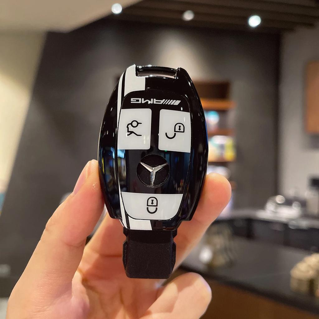 Car Remote Key Case Cover For Mercedes Benz A C E S G Class GLC CLE CLA GLB GLS W177 W205 W213 W222 X167 AMG QV2